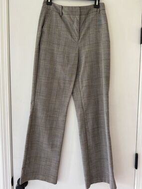 Women's Brown/Gray Plaid Wide-Leg Trouser